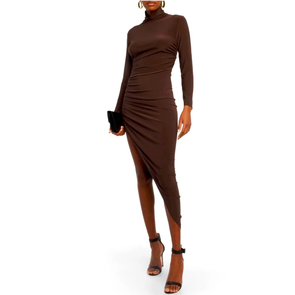 Norma Kamali Turtleneck asymmetrical dress with split. Size XS. worn once.